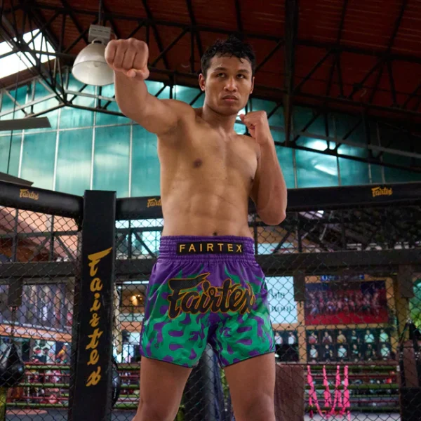 Fairtex Muay Thai Shorts - Jo Nattawut Limited Edition (Purple) - Image 3